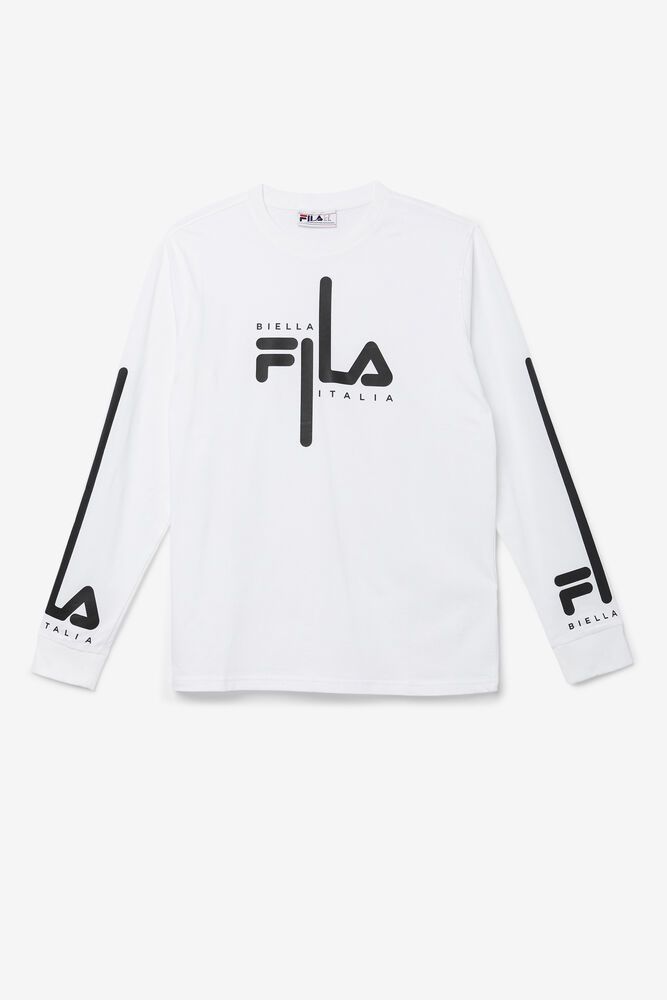 Fila Tričko Panske Martino Dlho Sleeve Biele - CFHRZ0384